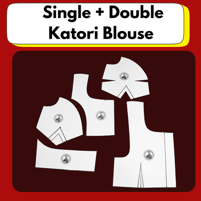 Single Size 4 In 1 Blouse Combo Paper Cutting Set With 3 Type Sleeve With Book | BRANDED PAPER CUTTING PATTERNS |