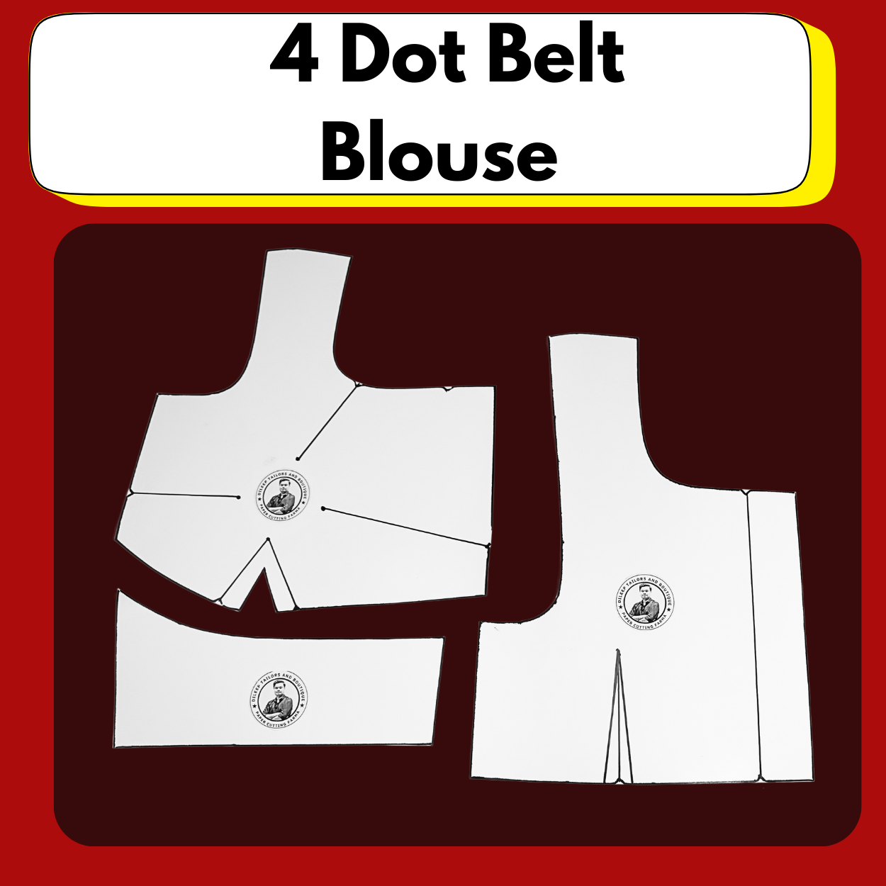 Single Size 4 In 1 Blouse Combo Paper Cutting Set With 3 Type Sleeve With Book | BRANDED PAPER CUTTING PATTERNS |