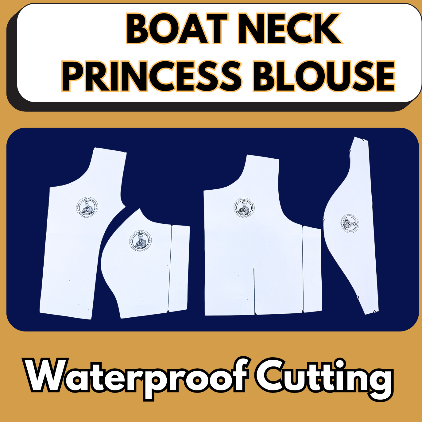 Boat Neck Princess Cut Ready Blouse Paper Cutting Farma With Book | BRANDEND PAPER CUTTING PATTERNS|