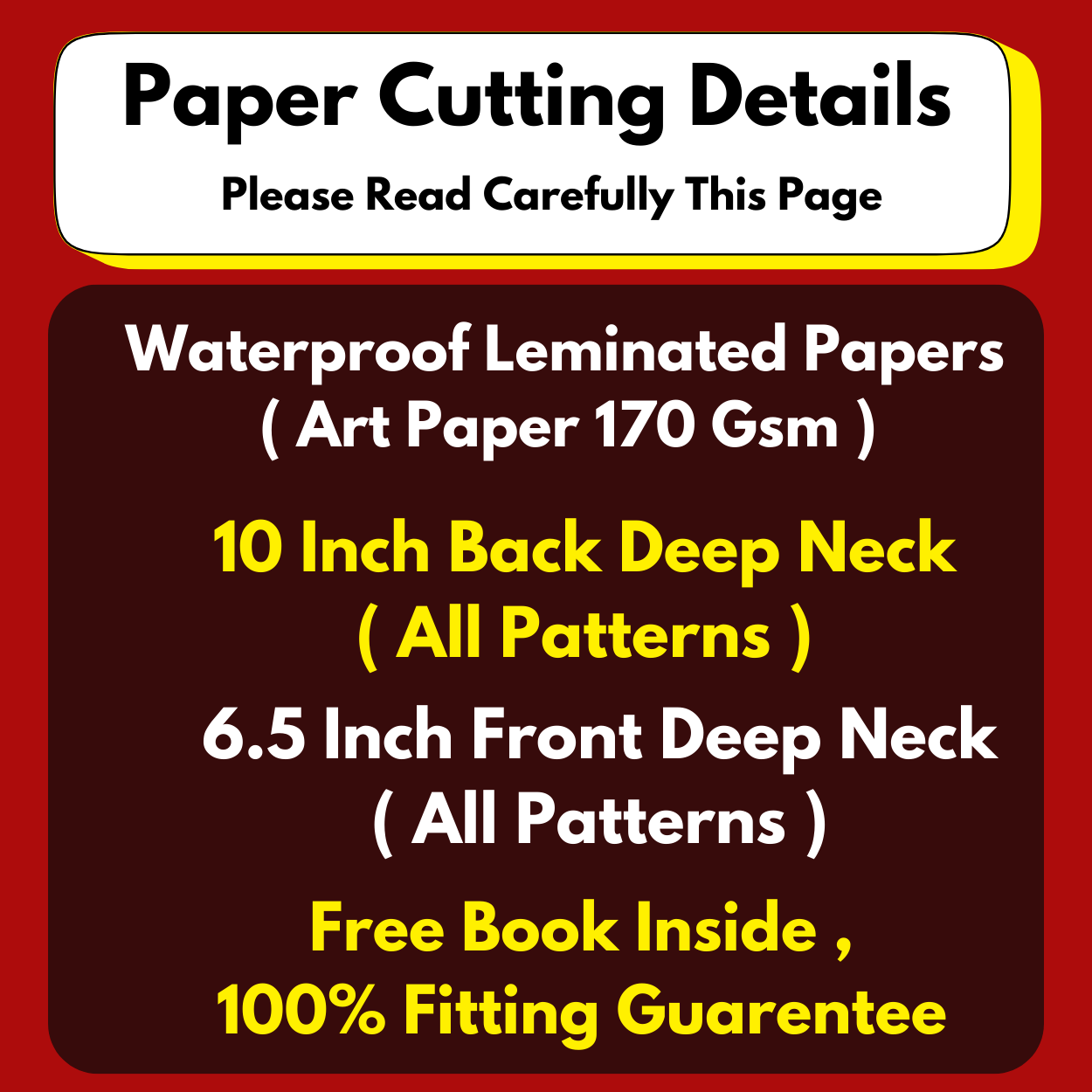 Single Size 4 In 1 Blouse Combo Paper Cutting Set With 3 Type Sleeve With Book | BRANDED PAPER CUTTING PATTERNS |