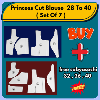 Princess Cut Blouse Ready Paper Cutting Set With Book By Dileep Tailors | BRANDEND PAPER CUTTING PATTERNS |