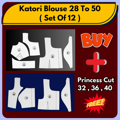 Single Katori Blouse Ready Paper Cutting Set With Book By Dileep Tailors| BRANDED PAPER CUTTING PATTERNS  |