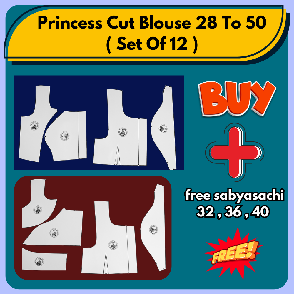 Princess Cut Blouse Ready Paper Cutting Set With Book By Dileep Tailors | BRANDEND PAPER CUTTING PATTERNS |