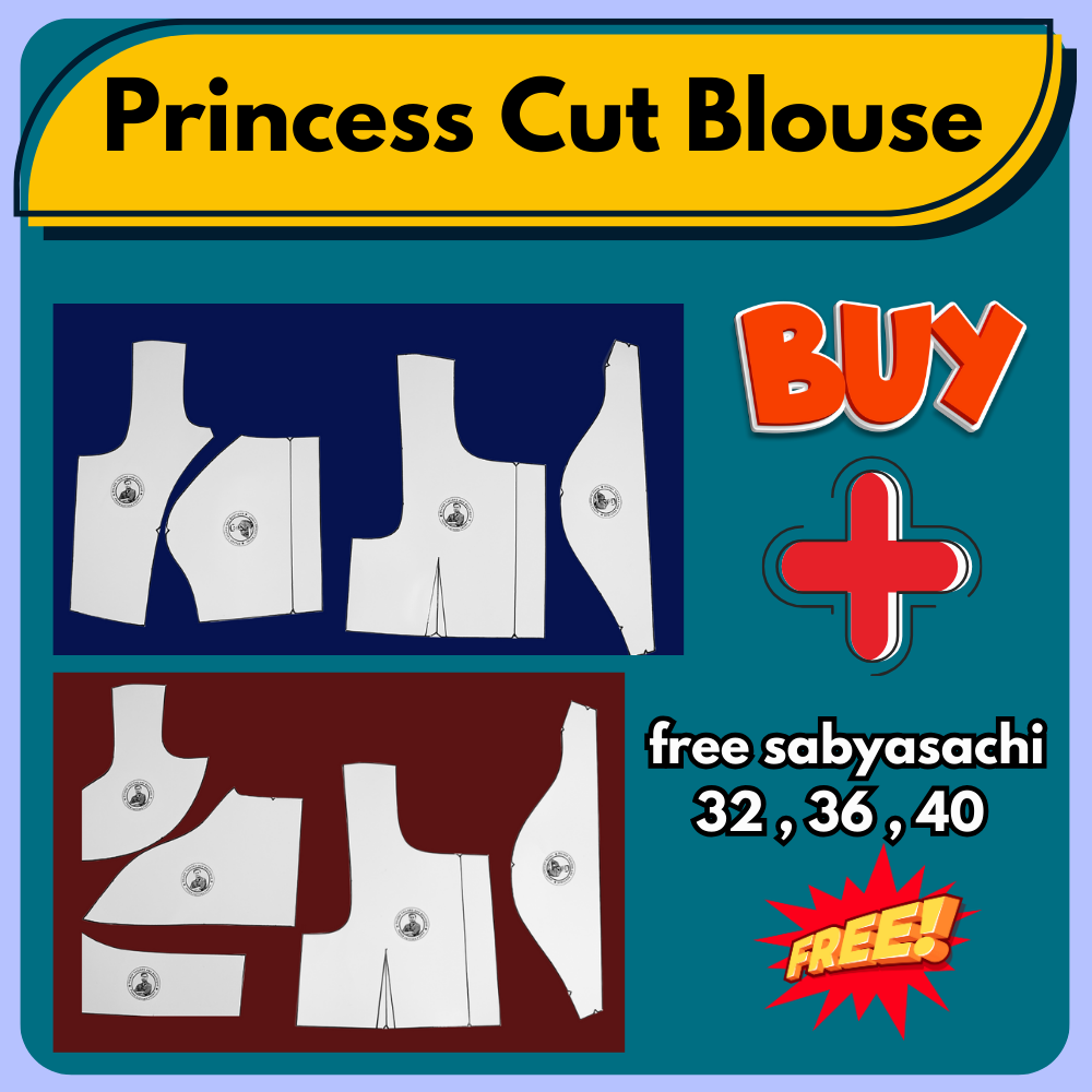 Princess Cut Blouse Ready Paper Cutting Set With Book By Dileep Tailors | BRANDEND PAPER CUTTING PATTERNS |