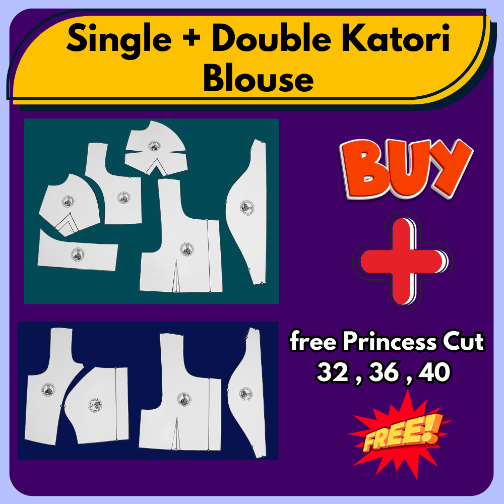 Single + Double Katori Blouse Ready Paper Cutting Patterns With Book By Dileep Tailors | BRANDEND PAPER CUTTING PATTERNS |