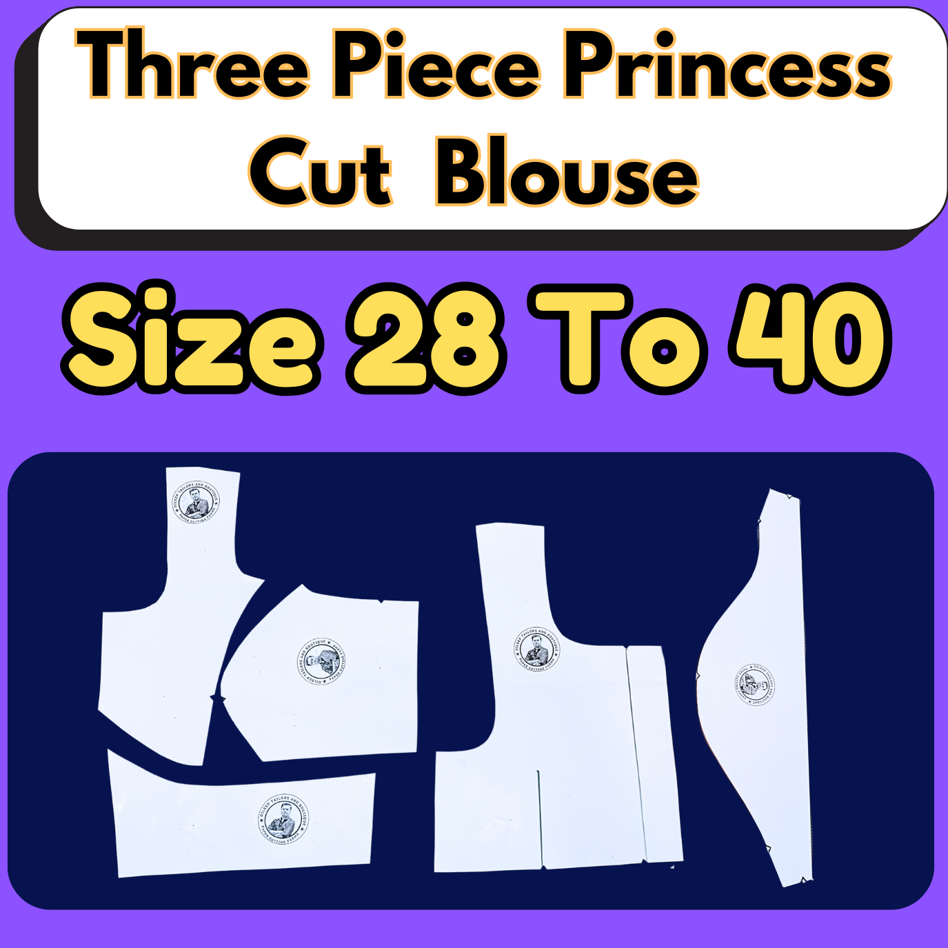 Three Piece Princess Cut Blouse Ready Paper Cutting With Book By Dileep Tailors | BRANDEND PAPER CUTTING PATTERNS |