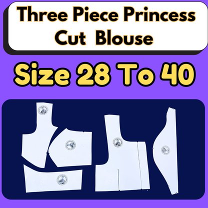 Three Piece Princess Cut Blouse Ready Paper Cutting With Book By Dileep Tailors | BRANDEND PAPER CUTTING PATTERNS |