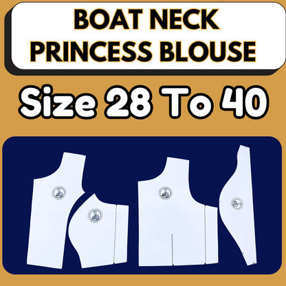 Boat Neck Princess Cut Ready Blouse Paper Cutting Farma With Book | BRANDEND PAPER CUTTING PATTERNS|