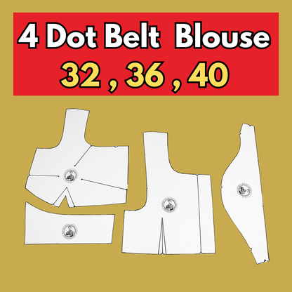 4 Dot Belt Blouse Ready Paper Cutting Set With Book By Dileep Tailors | BRANDEND PAPER CUTTING PATTERNS |
