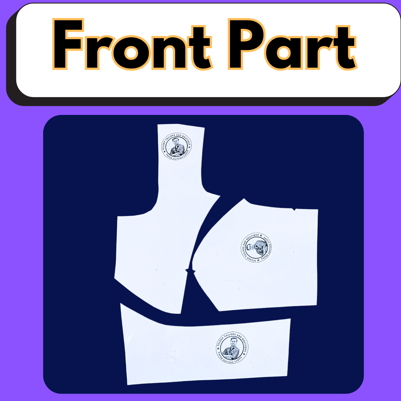 Three Piece Princess Cut Blouse Ready Paper Cutting With Book By Dileep Tailors | BRANDEND PAPER CUTTING PATTERNS |
