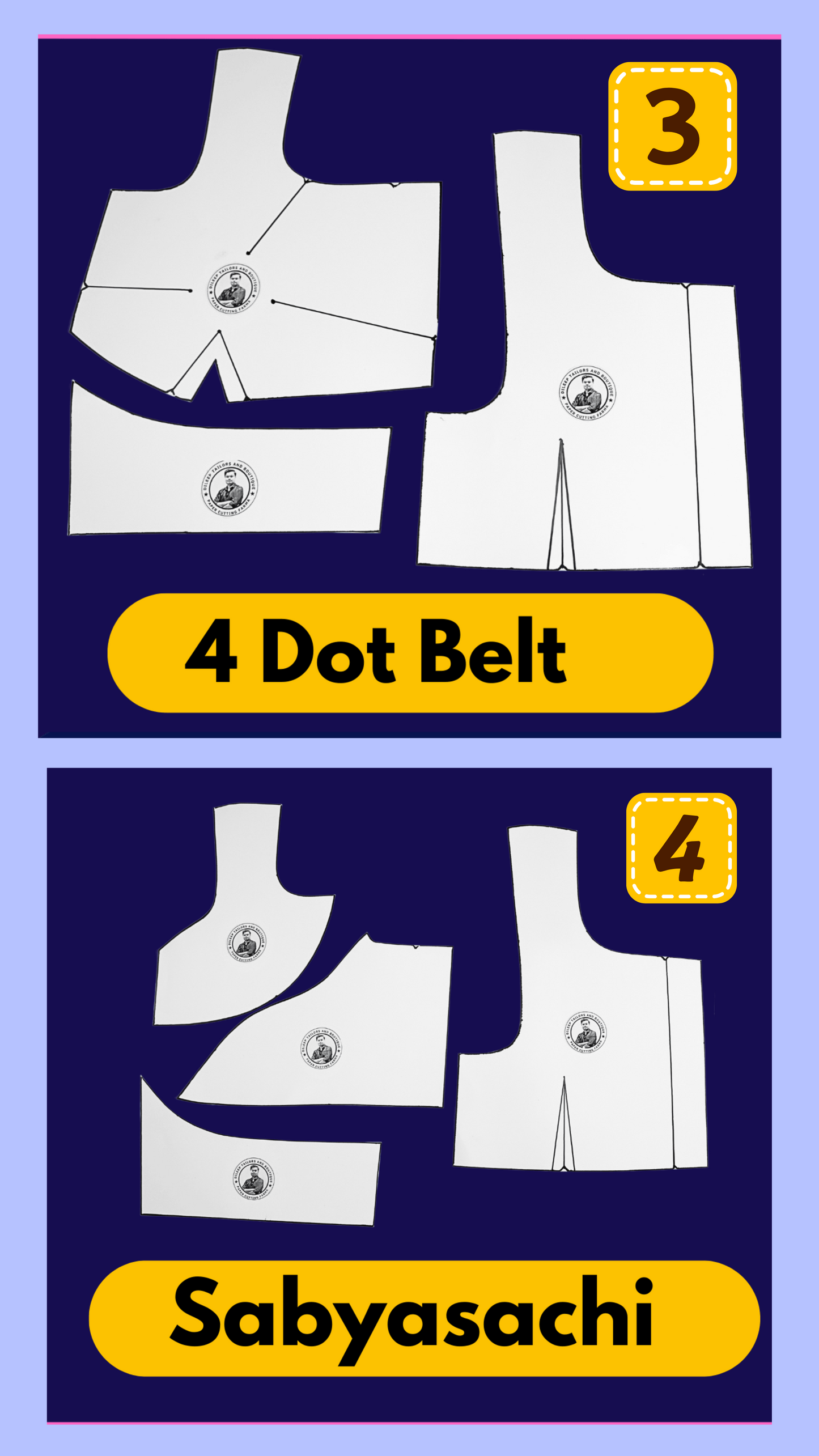 Single Size Blouse 8 Patterns With Book And Free Princess Cut 3 Patterns( 32 36 40 )| BRANDED PAPER CUTTING PATTERNS With 100% Fitting Guarentee |