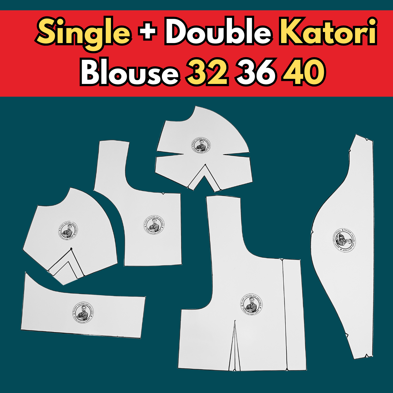 Single + Double Katori Blouse Ready Paper Cutting Patterns With Book By Dileep Tailors | BRANDEND PAPER CUTTING PATTERNS |